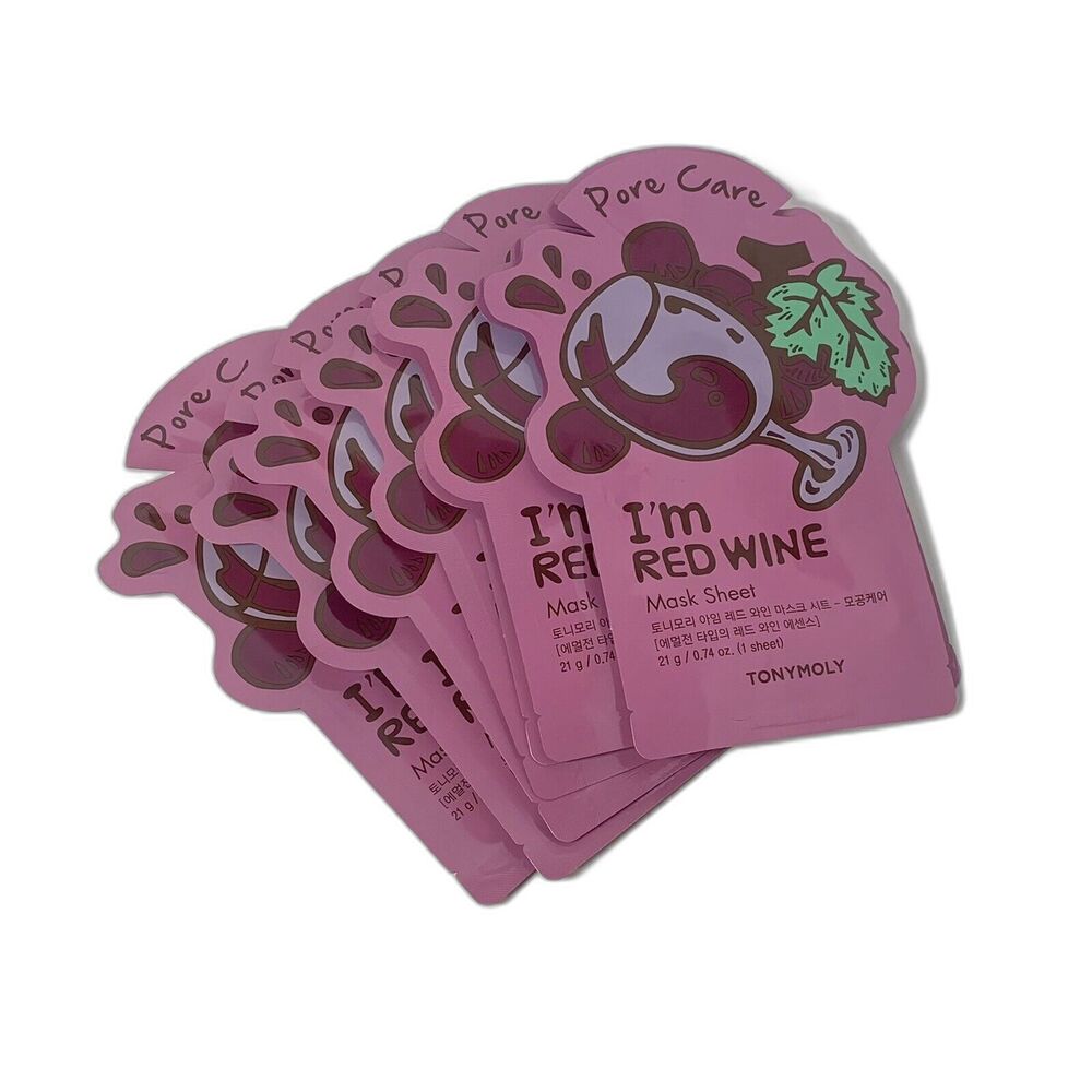 Tonymoly I'm Red Wine Pore Care Sheet Mask 9 Count